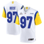 Michael Hoecht 97 Los Angeles Rams 2023 Playoffs Patch Game Men Jersey - White