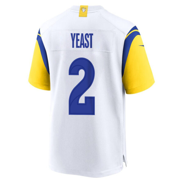 Russ Yeast 2 Los Angeles Rams 2023 Playoffs Patch Game Men Jersey - White