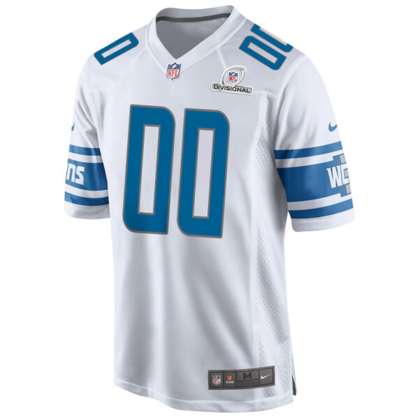 Detroit Lions 2024 Divisional Patch Game Men Custom Jersey - White
