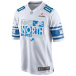 Detroit Lions 2023 NFC North Champions Game Men Custom Jersey - White