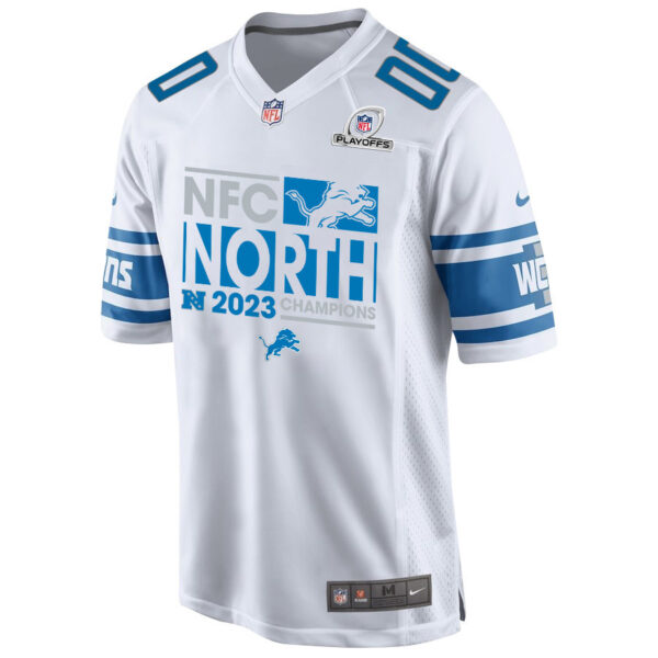 Detroit Lions 2023 NFC North Champions Game Men Custom Jersey - White