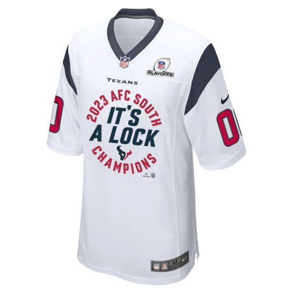 Houston Texans 2023 AFC South Division Champions Locker Room Trophy Game Men Custom Jersey - White