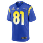 Austin Trammell 81 Los Angeles Rams 2023 Playoffs Patch Game Men Jersey - Royal