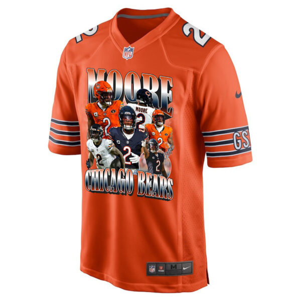D.J. Moore 2 Signed Chicago Bears Moore Than A Feeling Alternate Game Men Jersey - Orange
