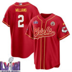 Joshua Williams 2 Kansas City Chiefs Super Bowl LVIII Baseball Men Jersey - Red