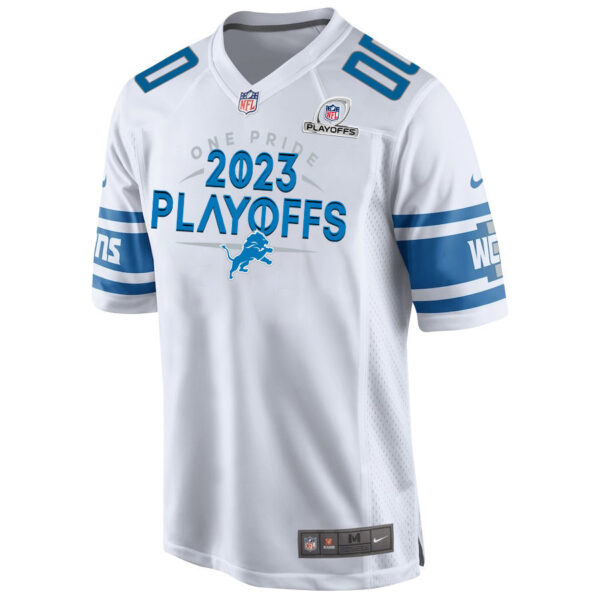 Detroit Lions One Pride 2023 Playoffs Game Men Custom Jersey - White