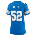 Netane Muti 52 Detroit Lions Women's Game Jersey - Blue