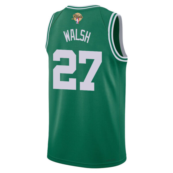 Jordan Walsh 27 Boston Celtics 2024 FINALS PATCH Icon Edition Jersey - Kelly Green