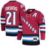 Peter Forsberg Colorado Avalanche Mitchell & Ness  2001/02 Alternate Captain Blue Line Player Jersey - Maroon