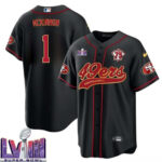 Jerick McKinnon 1 Kansas City Chiefs Super Bowl LVIII Baseball Men Jersey - Black