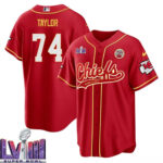Jawaan Taylor 74 Kansas City Chiefs Super Bowl LVIII Baseball Men Jersey - Red