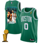 Jayson Tatum 0 Boston Celtics 2024 Legacy of The Legend Icon Edition Jersey - Final Champions Patch - Green