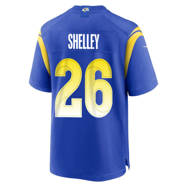 Duke Shelley 26 Los Angeles Rams 2023 Playoffs Patch Game Men Jersey - Royal