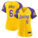 LeBron James 6 Los Angeles Lakers Alternate Baseball Jersey - Gold