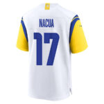 Puka Nacua 17 Los Angeles Rams 2023 Playoffs Patch Game Men Jersey - White