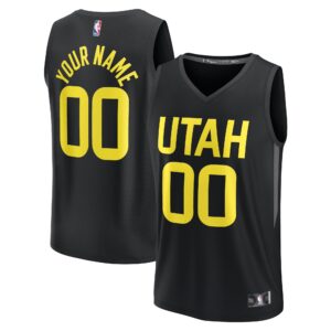 Utah Jazz Fanatics  Fast Break Custom Replica Jersey - Black - Statement Edition