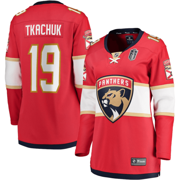 Matthew Tkachuk 19 Florida Panthers 2024 Stanley Cup Final Home Breakaway Player Jersey - Red, Women