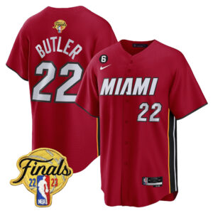 Jimmy Butler 22 Miami Heat 2023 Finals Baseball Men Jersey - Statement