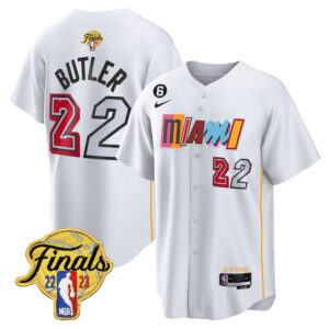 Jimmy Butler 22 Miami Heat 2023 Finals Baseball Men Jersey - City White