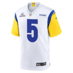 Tutu Atwell 5 Los Angeles Rams 2023 Playoffs Patch Game Men Jersey - White