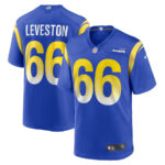 KT Leveston 66 Los Angeles Rams Team Game Men Jersey - Royal