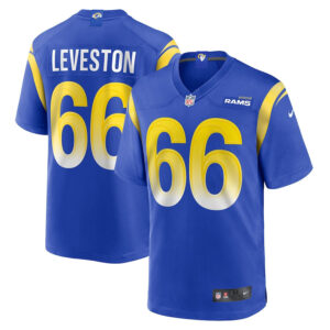 KT Leveston 66 Los Angeles Rams Team Game Men Jersey - Royal