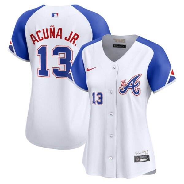 Ronald Acu?a Jr. 13 Atlanta Braves City Connect Limited Women Jersey - White