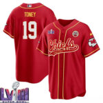 Kadarius Toney 19 Kansas City Chiefs Super Bowl LVIII Baseball Men Jersey - Red