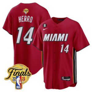 Tyler Herro 14 Miami Heat 2023 Finals Baseball Men Jersey - Statement