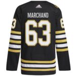 Brad Marchand Boston Bruins adidas  Primegreen 100th Anniversary Authentic Player Jersey - Black