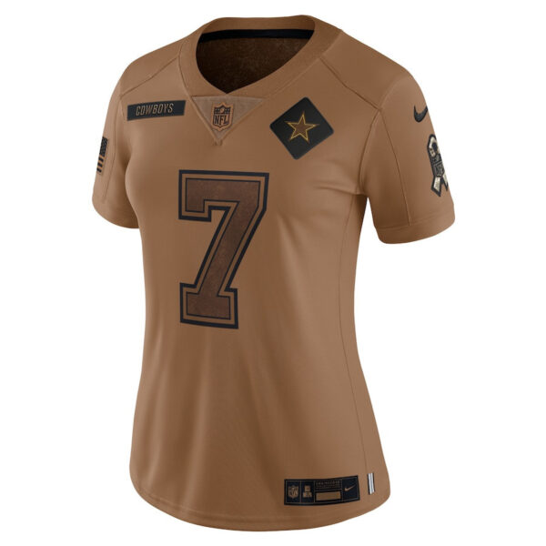 Trevon Diggs 7 Dallas Cowboys 2023 Salute To Service Limited Women Jersey - Brown