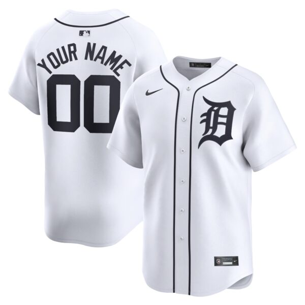 Detroit Tigers  Youth Home Limited Custom Jersey - White