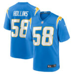 Justin Hollins 58 Los Angeles Chargers Game Men Jersey - Powder Blue