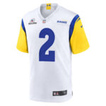 Russ Yeast 2 Los Angeles Rams 2023 Playoffs Patch Game Men Jersey - White