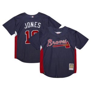 Chipper Jones Atlanta Braves Mitchell & Ness Cooperstown Collection 2007 Batting Practice Jersey - Navy