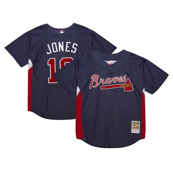 Chipper Jones Atlanta Braves Mitchell & Ness Cooperstown Collection 2007 Batting Practice Jersey - Navy