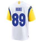 Tyler Higbee 89 Los Angeles Rams 2023 Playoffs Patch Game Men Jersey - White