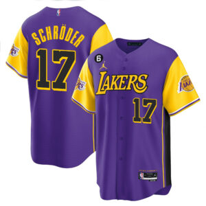 Dennis Schroder 17 Los Angeles Lakers Color Sleeves Baseball Men Jersey - Purple