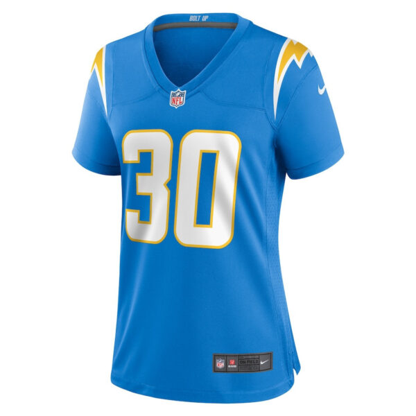Kimani Vidal 30 Los Angeles Chargers Women's Game Jersey - Powder Blue