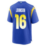 Tyler Johnson 16 Los Angeles Rams 2023 Playoffs Patch Game Men Jersey - Royal