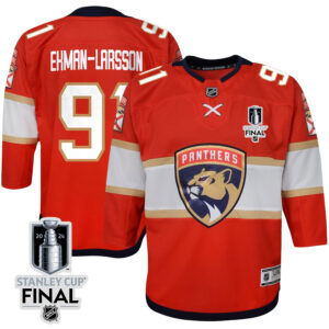 Oliver Ekman-Larsson 91 Florida Panthers 2024 STANLEY CUP Final Youth Home Breakaway Jersey - Red