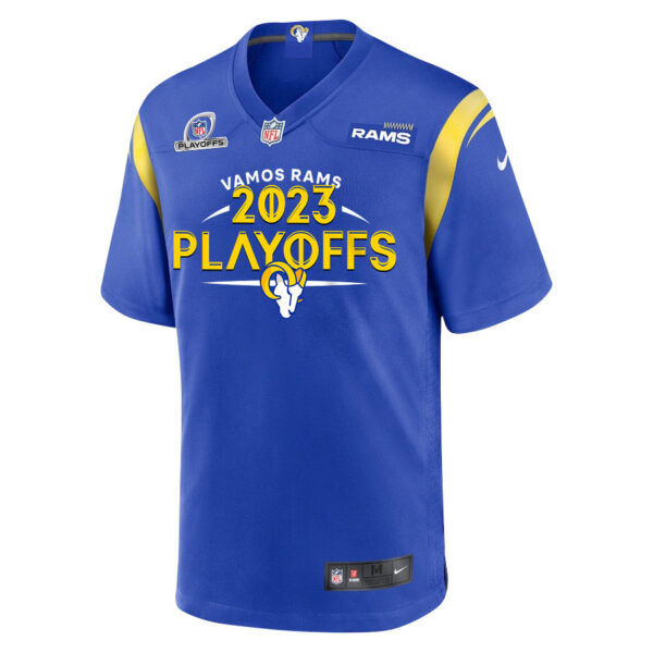 Los Angeles Rams Vamos Rams 2023 Playoffs Game Men Custom Jersey - Royal