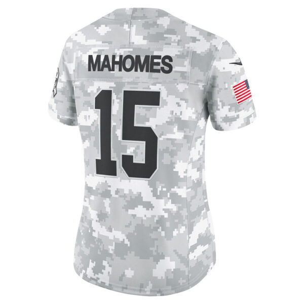 Patrick Mahomes Kansas City Chiefs Women's 2024 Salute to Service Limited Jersey - Arctic Camo