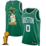 Jayson Tatum 0 Signed Boston Celtics 2024 Icon Edition Jersey - Final Champions Patch - Green