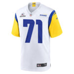 Warren McClendon Jr. 71 Los Angeles Rams 2023 Playoffs Patch Game Men Jersey - White