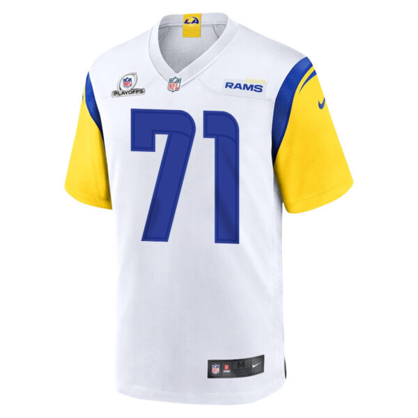 Warren McClendon Jr. 71 Los Angeles Rams 2023 Playoffs Patch Game Men Jersey - White