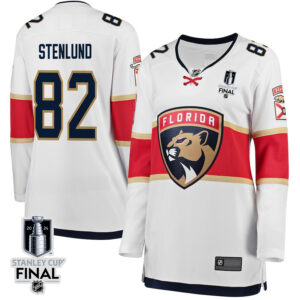 Kevin Stenlund 82 Florida Panthers 2024 STANLEY CUP Final Women's Away Breakaway Jersey - White