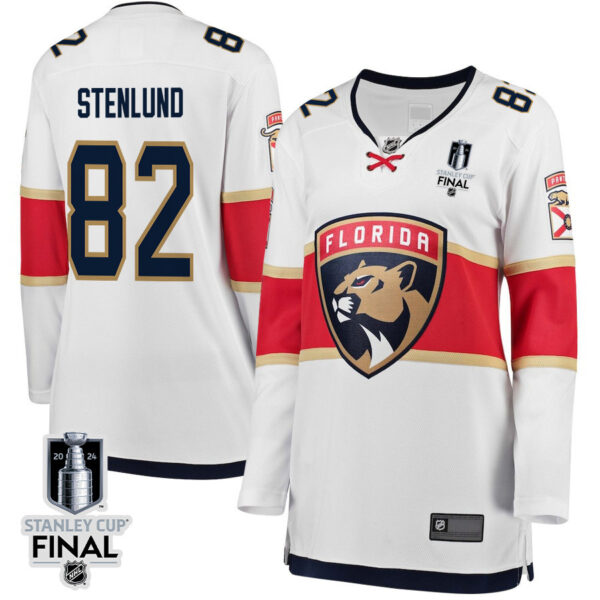 Kevin Stenlund 82 Florida Panthers 2024 STANLEY CUP Final Women's Away Breakaway Jersey - White