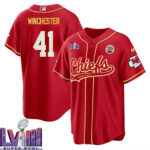 James Winchester 41 Kansas City Chiefs Super Bowl LVIII Baseball Men Jersey - Red