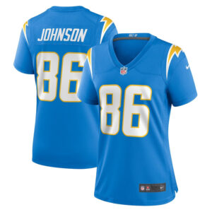 Cornelius Johnson 86 Los Angeles Chargers Women's Game Jersey - Powder Blue